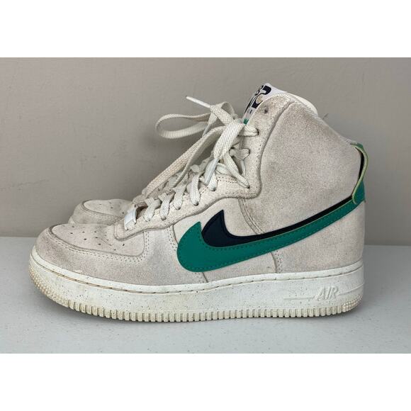 Nike AF1 Air Force 1 High SE Sesame Neptune suede leather shoes DO9460-100, 6.5 - Picture 2 of 7